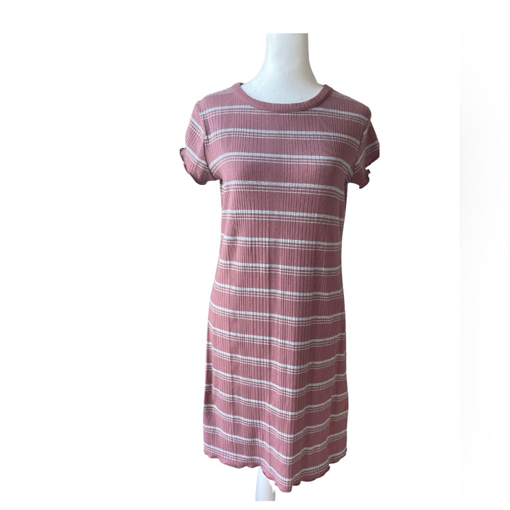 Women’s Size Small Mauve Striped T Shirt Dress By Mossimo
